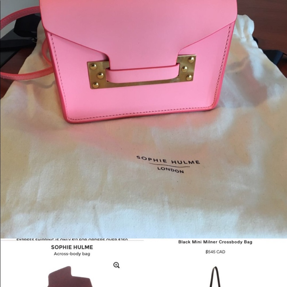 Sophie Hulme Baby Pink Envelope Crossbody bag